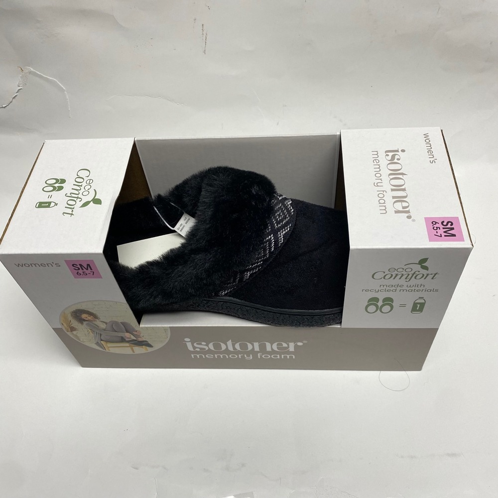 Isotoner Classic womens‎ Comfort clog memory foam Slippers Sm 6.5-7 NIB